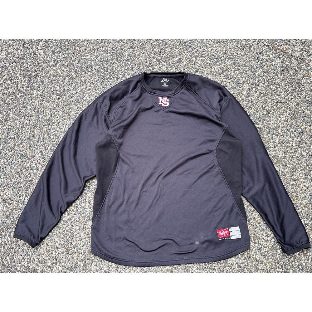 Rawlings Baseball Jersey Long sleeve NS embroidered shirt baseball XL Black